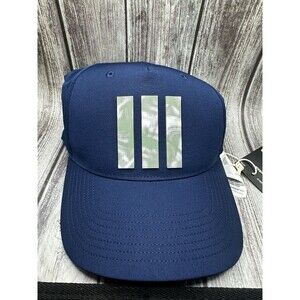 NWT Adidas Tour 3 Stripe Men’s SnapBack Golf Hat Cap Navy Camo Raised Logo Osfa
